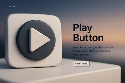 Stylish Play Button Icon with Gradient Background