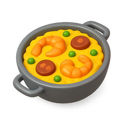 Colorful Toy Food Dish with Shrimp and Vegetables