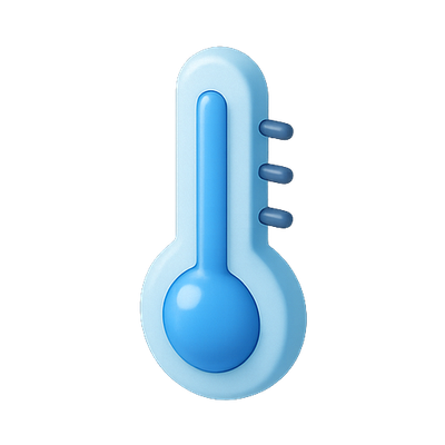 Stylized Thermometer Icon with Blue Design