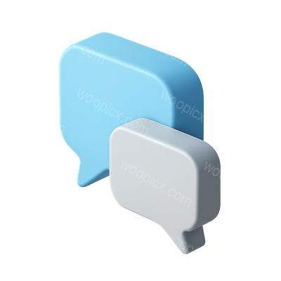 Stylish 3D Speech Bubble Icon in Isometric View