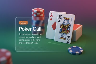 3D Poker Illustration with Call Bet Concept