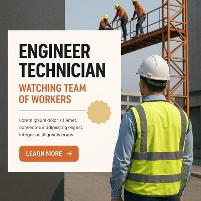 Engineer Technician Observing Team on Steel Platform