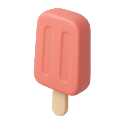 Stylized Ice Cream Popsicle in Soft Coral Color