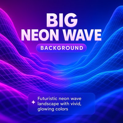 Futuristic Neon Wave Background with Vibrant Colors
