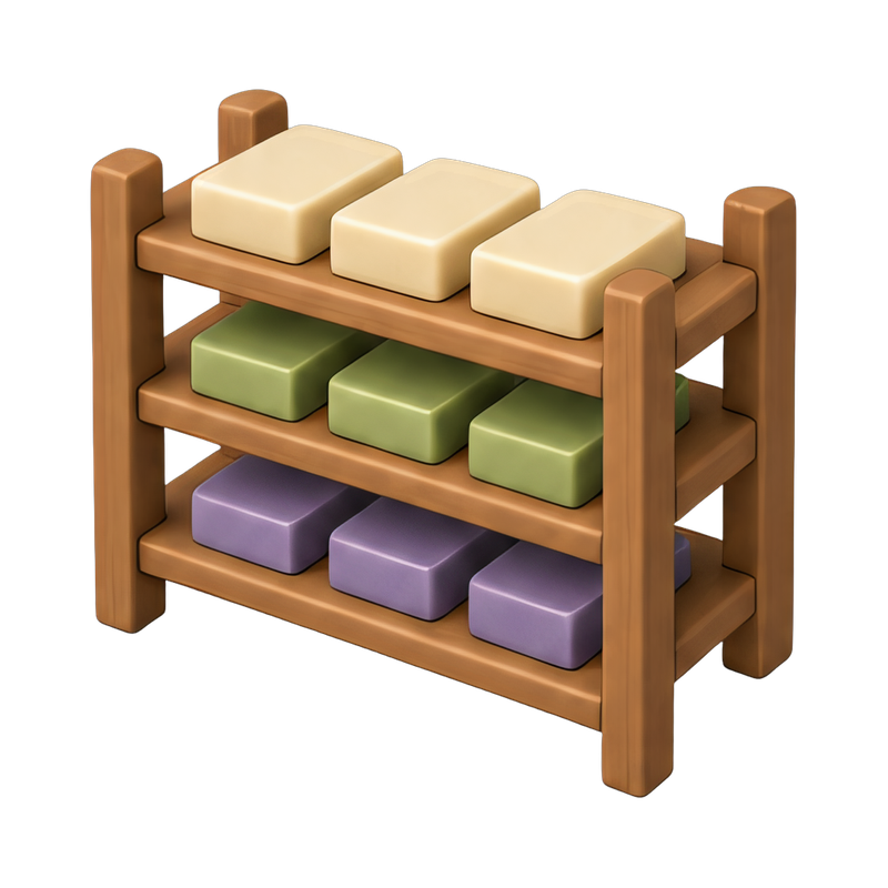 soap curing rack with shelves