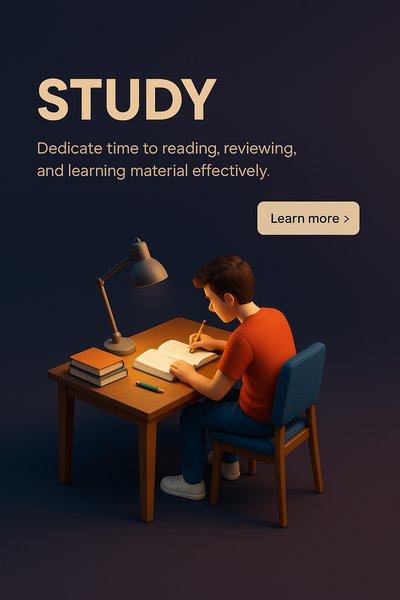 Realistic 3D Study Scene with Focused Student