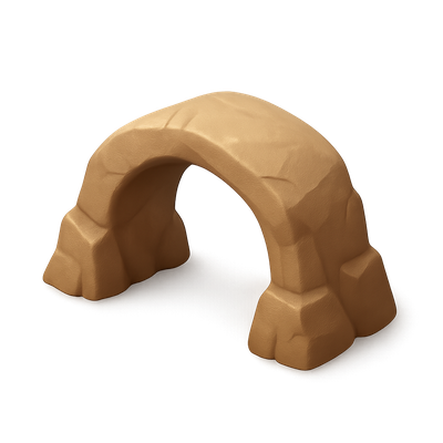 3D Rock Bridge Icon with Isometric Design