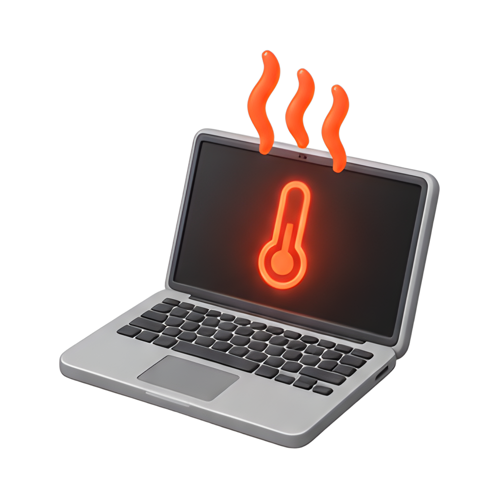 Laptop emitting steam from overheating