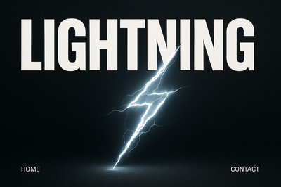 Dramatic Cinematic Lightning Strike in Minimalistic Design
