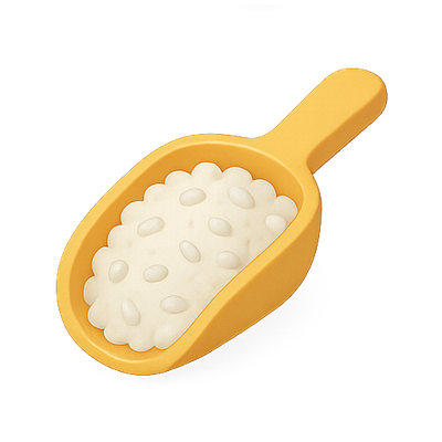 Bright Yellow Kitchen Scoop with White Ingredients
