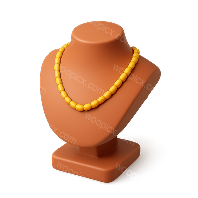 Stylish 3D Necklace Stand Icon with Volumetric Feel