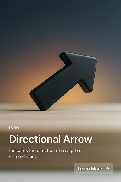 Stylish Directional Arrow Icon for Web Design