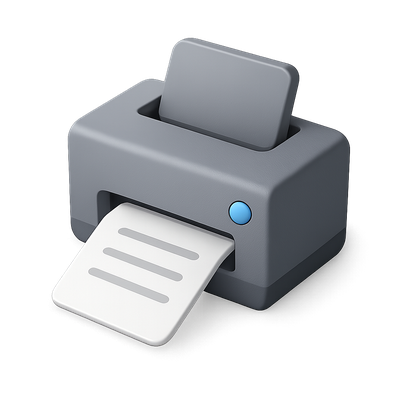 Stylized 3D Printer Icon with Isometric Design