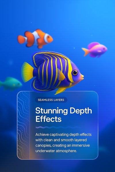 Vibrant 3D Fish Illustration with Depth Effects