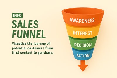 Sales Funnel Infographic Illustrating Customer Journey