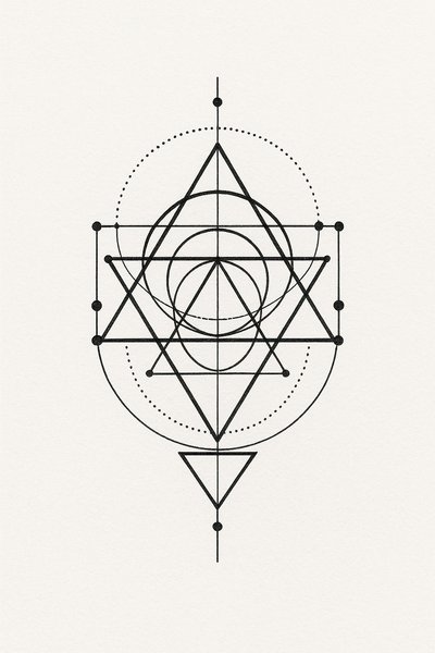 Geometric Sacred Geometry Design with Circles and Triangles