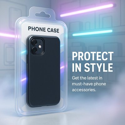 Stylish Phone Case Packaging with Modern Design