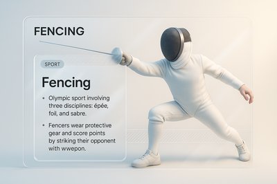 3D Fencing Illustration with Transparent Design Elements