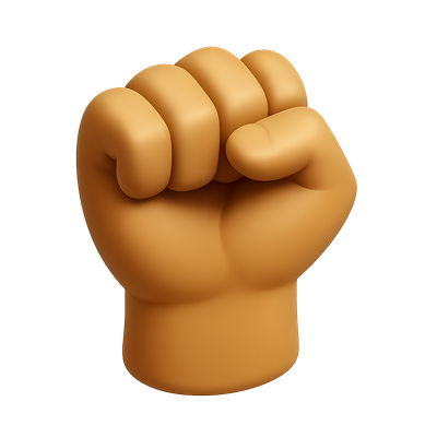 3D Boxer Fist Icon with Isometric Design