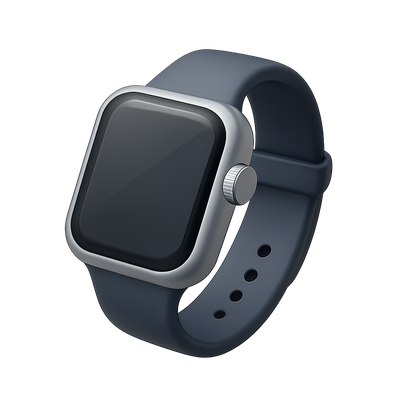 Stylish 3D Smartwatch Icon with Transparent Background