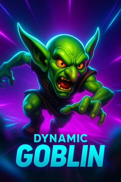 Dynamic Goblin with Neon Effects and Luminous Background