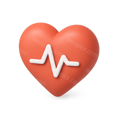 Stylized Heart Icon with Pulse Line for Health Themes