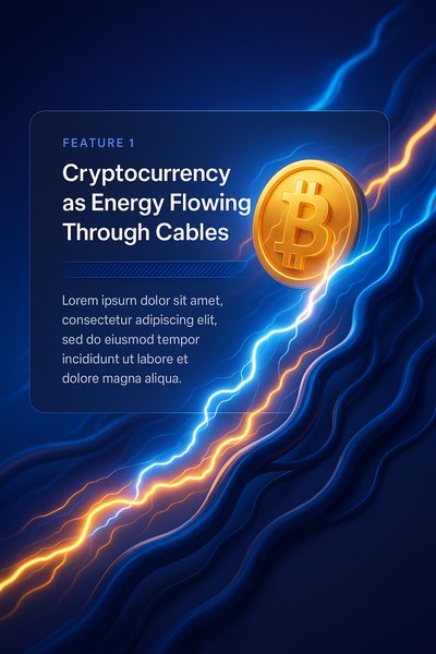 Dynamic 3D Illustration of Cryptocurrency Energy Flow
