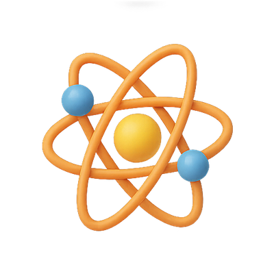 Colorful Atom Illustration with Orbiting Electrons