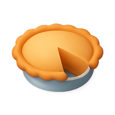 Stylized Pie Graphic with Slice Removed