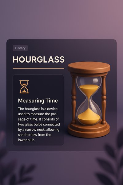3D Hourglass Illustration with Informative Overlay