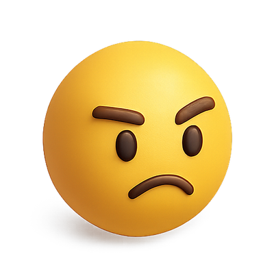 3D Angry Emoji with Expressive Features