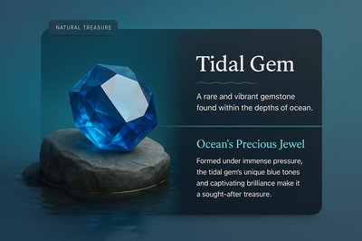 3D Illustration of Tidal Gem with Integrated Design Elements
