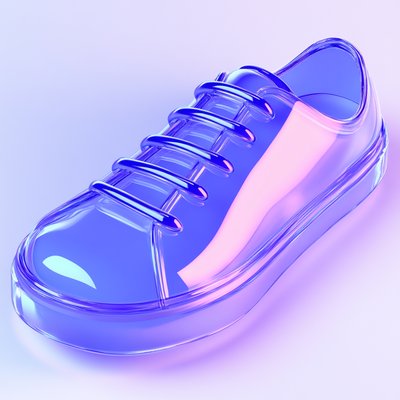 Stylized 3D Render of a Transparent Sneaker