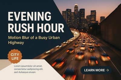 Dynamic Urban Evening Scene with Motion Blur