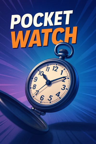 Stylized Pocket Watch Graphic with Dynamic Background