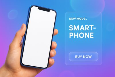 Futuristic Smartphone Design with Gradient Background