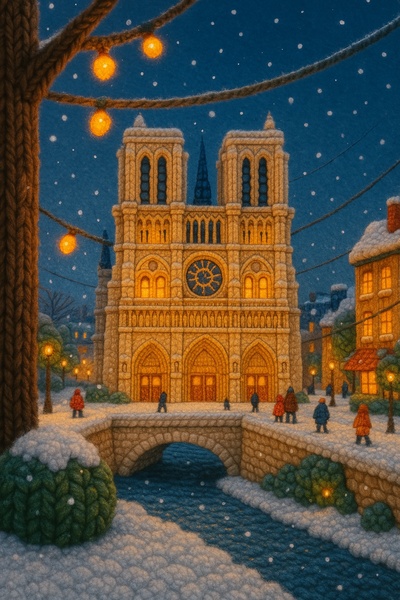 Notre-Dame Cathedral in Wooly Threads