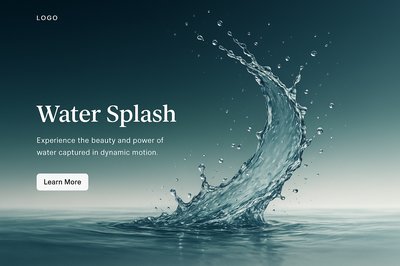 Dynamic Water Splash Illustration for Web Design