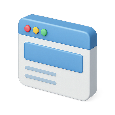 Stylized Browser Window Icon with Colorful Buttons