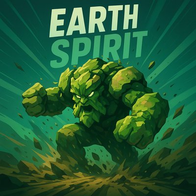 Dynamic Earth Spirit Illustration with Bold Typography