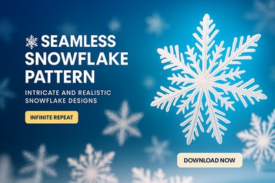 Intricate Seamless Snowflake Pattern on Gradient Background