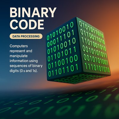 3D Illustration of Binary Code in Data Processing Concept
