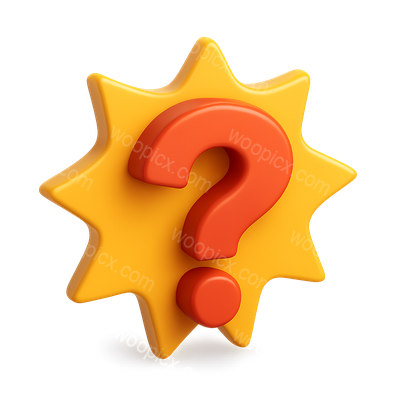 3D Explosive Question Mark Icon with Volumetric Feel