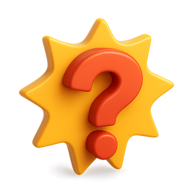 3D Explosive Question Mark Icon with Volumetric Feel