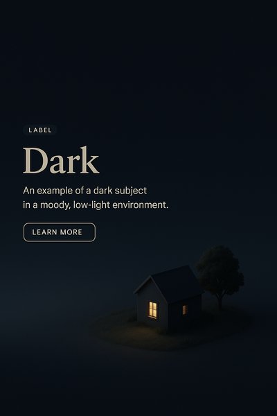 Realistic 3D Scene of a Dark Subject in Low-Light Environment