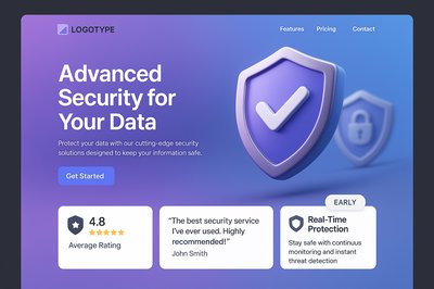 Modern Landing Page Design for Advanced Security Services