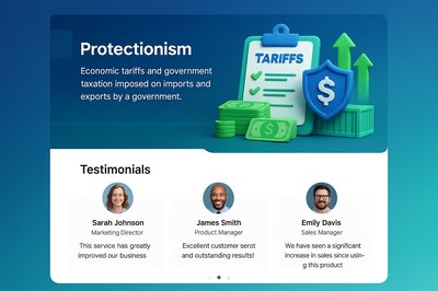 Dynamic 3D Illustration of Protectionism and Tariff Management