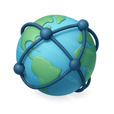 3D Global Icon Representing Globalization Connection