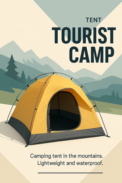 Stylish Mountain Camping Tent Advertisement