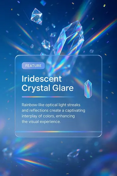 Iridescent Crystal Glare with Optical Rainbow Effects